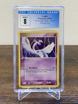 Pokemon Lugia EX Card Unseen Forces 29/115 Reverse Holo Rare, 2005 CGC 8 - Image 1
