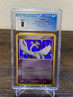 Pokemon Lugia EX Card Unseen Forces 29/115 Reverse Holo Rare, 2005 CGC 8 - Image 2