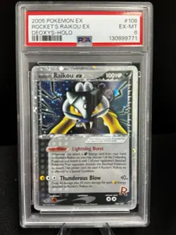 2005 POKEMON EX DEOXYS #108 ROCKET'S RAIKOU EX-HOLO PSA 6 - Image 1