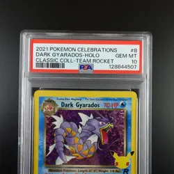PSA 10 Dark Gyarados 8 Pokemon Celebrations Classic Collection Holo Graded Card - Image 2