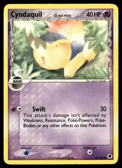 CYNDAQUIL - 45/101 Common Dragon Frontiers Pokemon MP - Image 1