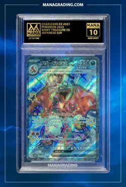 POKEMON CHARIZARD EX #331 SHINY TREASURE EX MANA 10 PSA STACKABLE - Image 1