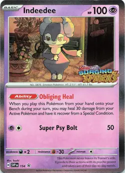 POKEMON Indeedee - #154 Holo SV: Scarlet & Violet Promo Cards NM Stamped - Image 1