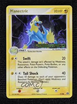 Manectric Reverse Foil Pokemon EX Emerald #7 2005 - Image 1
