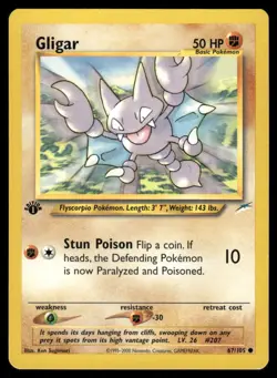 Pokemon Cards Gligar 67/105 1ST EDITION Neo Destiny WOTC Common NM *3 - Image 1