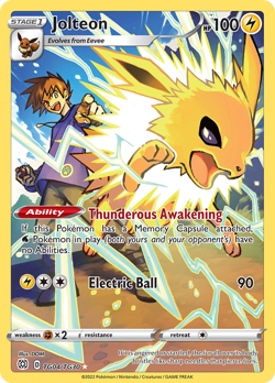 Jolteon TG04/TG30 Holo Brilliant Stars Trainer Gallery Pokemon MP - Image 4