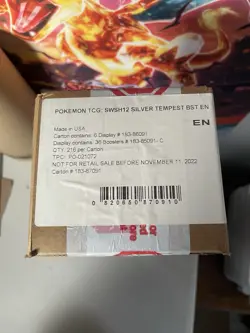 Factory Sealed Pokemon Sword & Shield Silver Tempest Booster 6 Box Case 820650870910 - Image 3