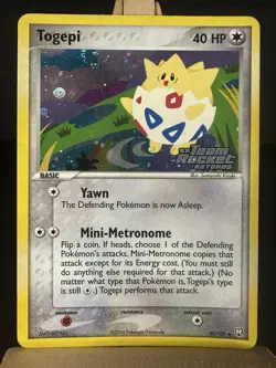 Pokemon Togepi 50/109 Team Rocket Returns STAMPED Reverse Holo lp Rare 2004 - Image 1