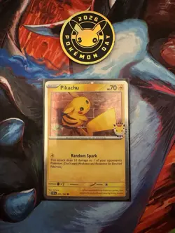 DOUBLE SWIRL (fart/heart) Pikachu 51/162 Stamped 2026 Pokemon Day Promo - Image 3