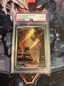 2023 POKEMON MEW EN-151 ILLUSTRATION RARE #168 CHARMANDER PSA 10 - Image 1