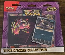 Pokemon TCG Ascended Heroes 3 Pack Blister Gastly Tech Sticker Collection - Image 1