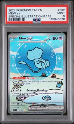 2024 POKEMON PAF EN-PALDEAN FATES SPECIAL ILLUSTRATION RARE #232 MEW EX PSA 9 - Image 1