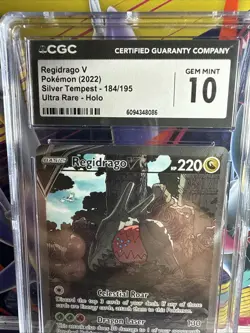 Regidrago V 184/195 Ultra Rare - Pokemon Silver Tempest CGC 10 Gem Mint - Image 3