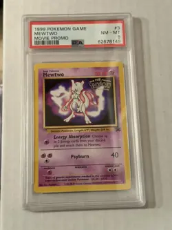 1999 POKEMON GAME MOVIE PROMO #3 MEWTWO PSA 8 - Image 1