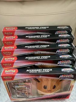 x5 Pokemon Prismatic Evolutions Accessory Pouch Special Collection Box| Sealed - Image 5