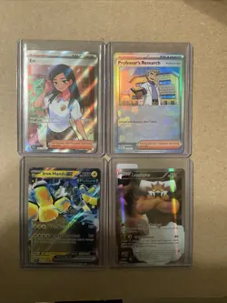 Pokemon TCG Eri, Professor’s Research, Iron Hands & Landorus 4 Card Lot - Image 1