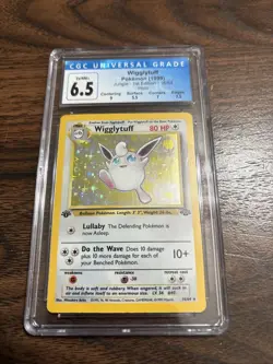 CGC 6.5 Wigglytuff 16/64 Jungle Unlimited Holo Graded Pokemon Card Vintage Ex/NM - Image 1
