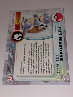 Pokemon Topps TV Animation Edition Trading Card pack of 8 with Foil 09 Blastoise - Image 3