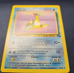 Lapras 25/62 Fossil Rare Non-Holo LP Vintage Pokemon TCG Card - Image 2