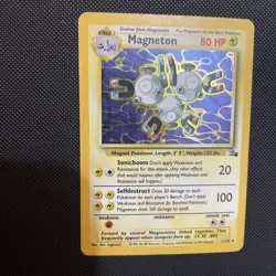 Pokemon TCG Magneton Fossil Holo Rare Card 11/62 LP Unlimited - Image 1