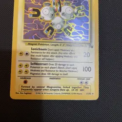 Pokemon TCG Magneton Fossil Holo Rare Card 11/62 LP Unlimited - Image 3