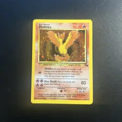 Moltres 12/62 Fossil Pokemon Card Unlimited Holo Rare Moderately Played MP - Image 1