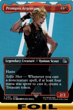 Prompto Argentum ** FOIL BORDERLESS ** Final Fantasy - CUC NM MTG - Image 1