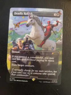 Deadly Rolick MTG Secret Lair Secret Lair Deadpool Magic #1754 Extended Art LP - Image 1