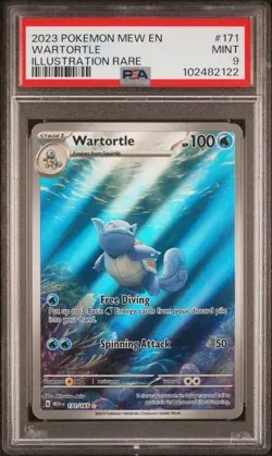2023 POKEMON MEW EN-151 ILLUSTRATION RARE #171 WARTORTLE PSA 9 - Image 1