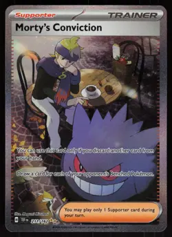 Morty's Conviction 211/162 Special Illustration Rare Temporal Forces Pokemon - Image 1