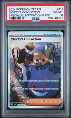 Morty's Conviction 211/162 Special Illustration Rare Pokemon PSA 8 *077 - Image 1