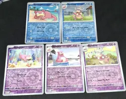 Slowpoke Slowbro Slowking Pokemon TCG 5 Card Lot Reverse Holos W/one Holo Error - Image 4