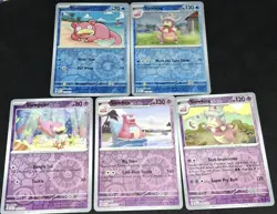 Slowpoke Slowbro Slowking Pokemon TCG 5 Card Lot Reverse Holos W/one Holo Error - Image 5