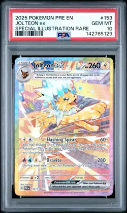 2025 POKEMON PRE EN-PRISMATIC EVOLUTIONS #153 JOLTEON EX PSA 10 - Image 1