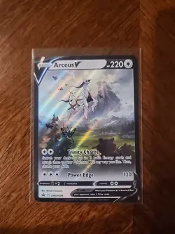 Pokemon Arceus v TCG SWSH204 Sword & Shield Promo Full Art Holo Card - Image 1