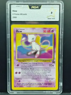 Pokemon TCG 2000 WOTC Black Star Mew PCA 9 Mint. English Pokemon League Promo - Image 1