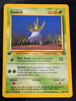 Oddish First Edition LP Pokemon 58/64 Jungle Regular - Image 1