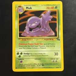 Pokemon Vintage Non-Holo Rare Muk 28/62 Fossil WotC 1999 - Image 1