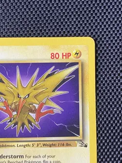 Zapdos 30/62 Fossil Non Holo Rare Vintage Pokemon TCG LP+ - Image 3