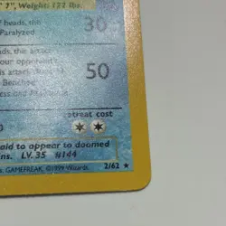Pokemon TCG Articuno Fossil Holo Rare Unlimited 2/62 Wizards 1999 English READ - Image 3