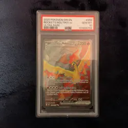 2025 POKEMON DRI EN-DESTINED RIVALS ULTRA RARE TEAM ROCKET'S MOLTRES EX PSA 10 - Image 1