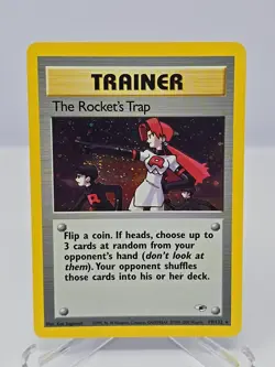 Pokemon TCG The Rocket's Trap 19/132 Gym Heroes Holo LP - Image 1