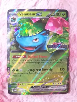 2024 POKEMON VENUSAUR EX STELLAR CROWN Stamped Promo #001 TCG CARD GAMESTOP - Image 1