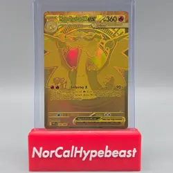 2025 Pokemon Phantasmal Flames TCG MEGA CHARIZARD X EX GOLD Full Art 130/094 - Image 1