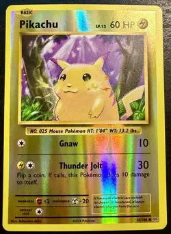 Pikachu 35/108 Common Reverse Holo Evolutions Pokemon NM - Image 1