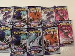 POKEMON CHILLING REIGN FACTORY SEALED BOOSTER PACKS 10 Packs - Image 5
