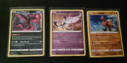 LP GALARIAN MOLTRES, ARTICUNO, ZAPDOS Evolving Skies Holo rare Pokemon TCG Set - Image 1