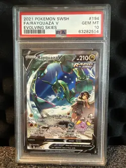 Pokemon Rayquaza V Evolving Skies Full Alt Art #194 PSA 10 Gem Mint - Image 1