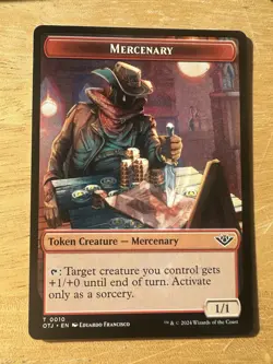 Mercenary Token NM Outlaws of Thunder Junction MTG Magic the Gathering Eng Card - Image 1