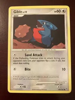 Gible 106/147 Supreme Victors 2009 English Pokemon TCG Card NM - Image 1